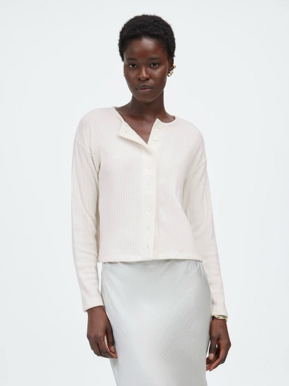 Madewell Sweater Relaxed Button-Front Cardigan Long Sleeve Ribbed Sz XXS